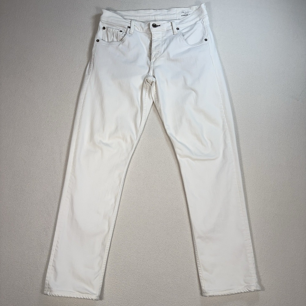 Rag & Bone Slim Fit 2 Jeans Mens 30 (fits 31x29) White Standard Issue Button Fly